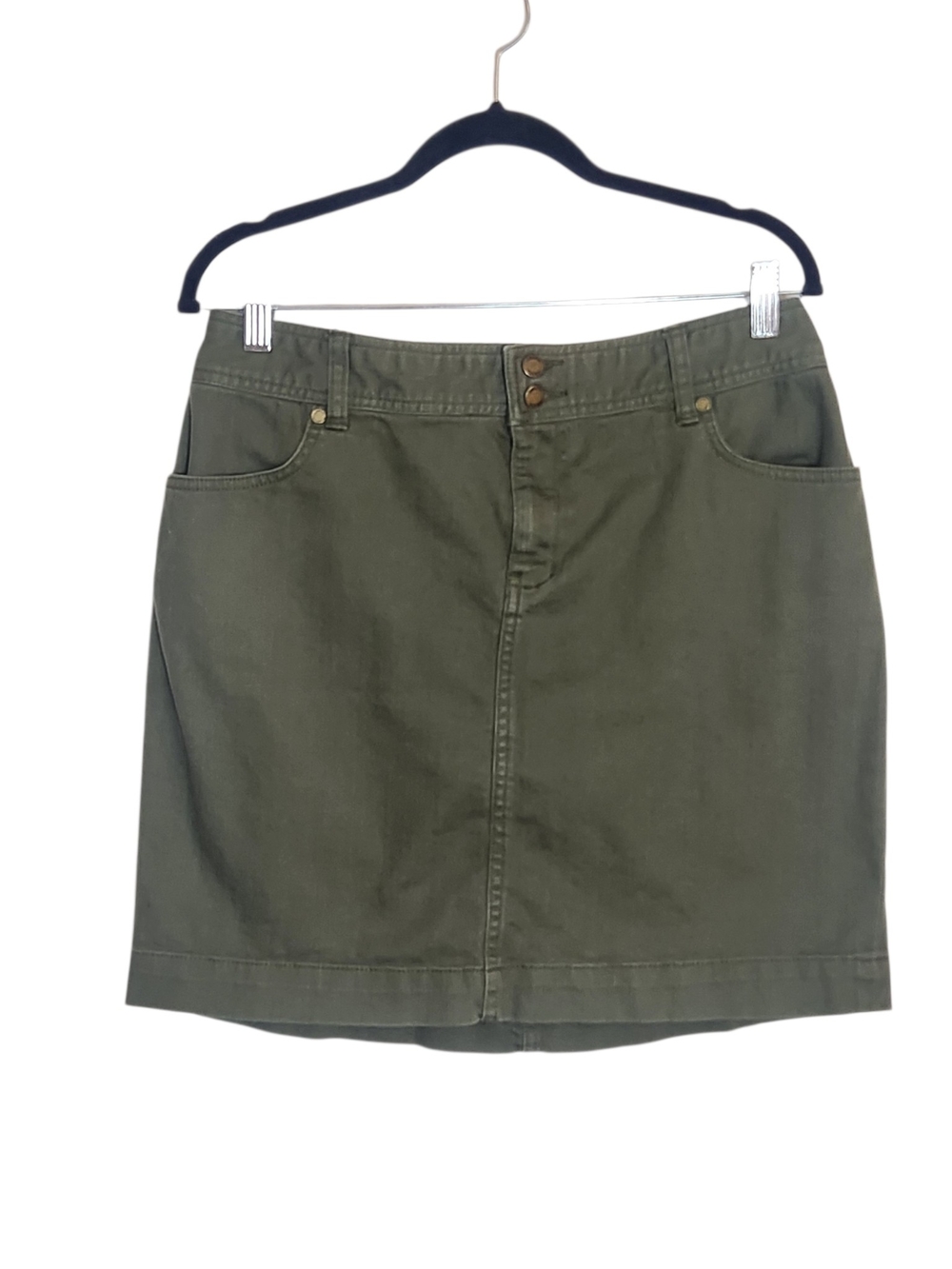 Chaps Army Green Mini Skirt Size 10 Altered